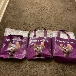 3 Chuck E Cheese birthday party guest gift bags